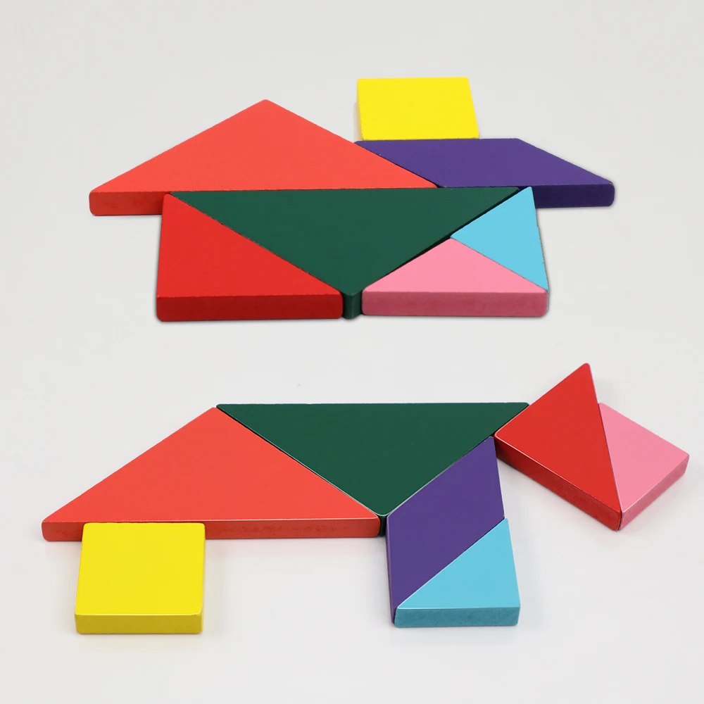 Деревянные Геометрические головоломки доска Монтессори математическая
