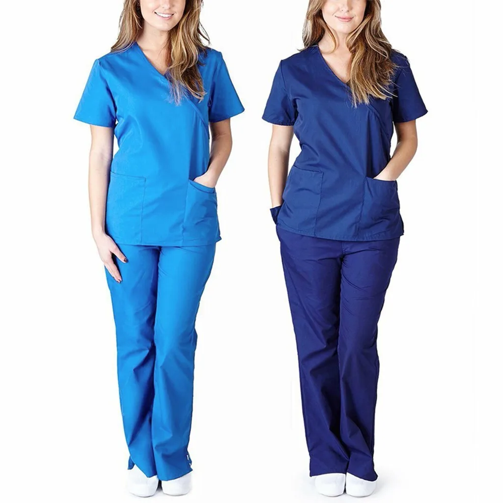 Женский лабораторный костюм униформа медсестры рабочие комплекты с коротким