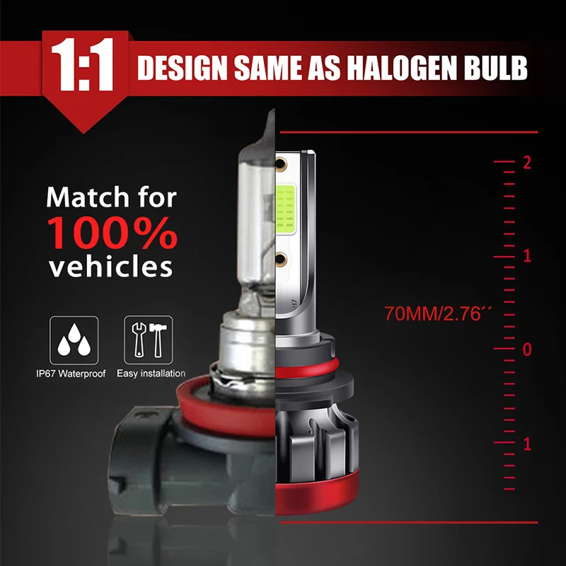 12V светодиодный автомобильный фонарь 81 H27 5202 9005 HB3 9006 HB4 H11 P13W Автомобильные