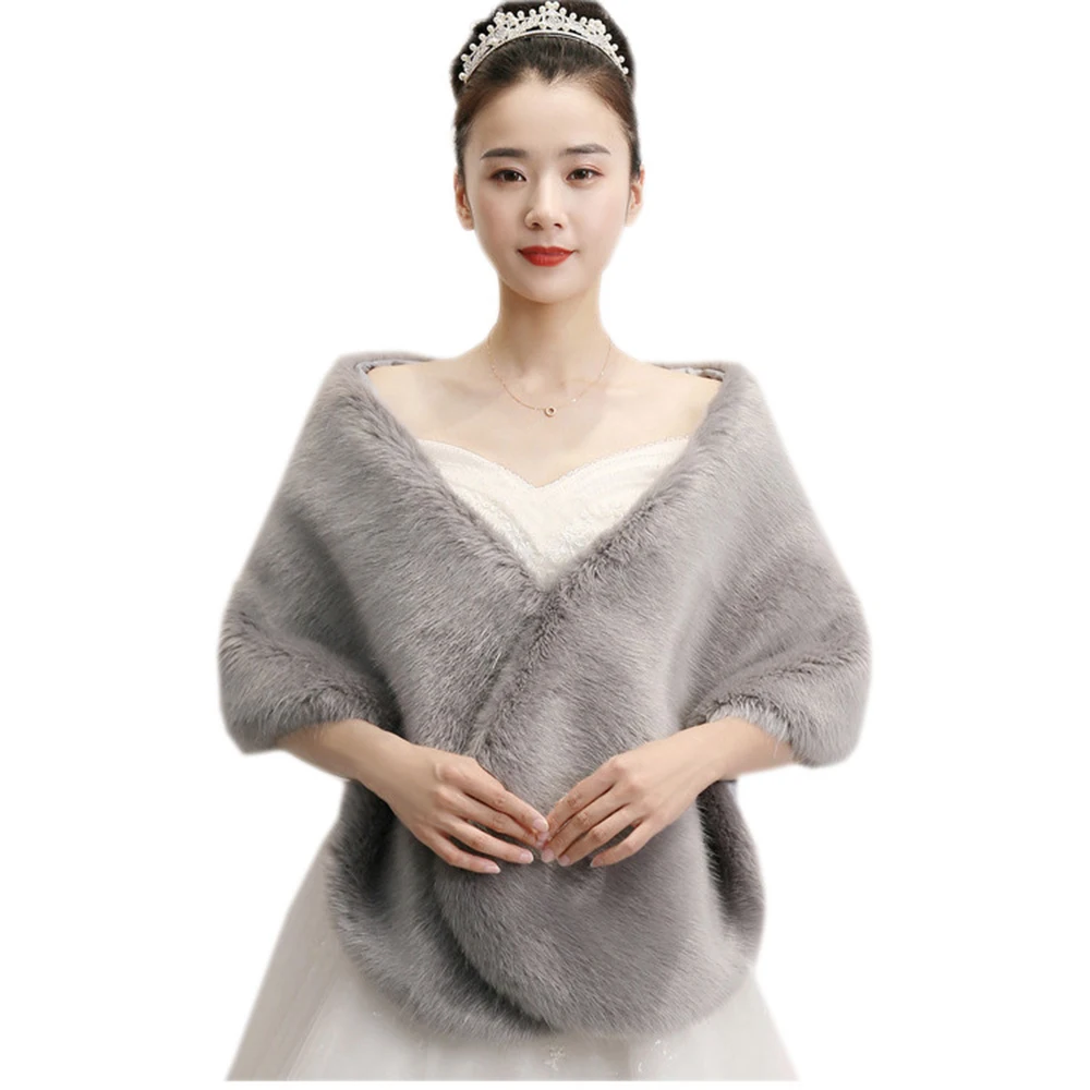 Женские накидки из лисьего меха шаль-пончо женский плащ норки свадебная шаль