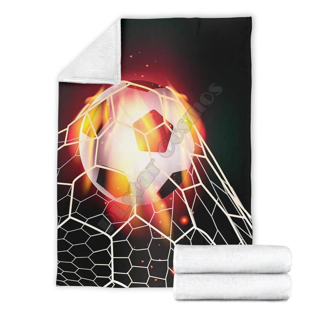 

Soccer Ball Fire Net fleece blanket dog printed Wearable Blanket Adults/kids Fleece Blanket Sherpa Blanket