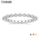 Женское серебряное обручальное кольцо TIGRADE 2 мм, с фианитом, Размер 3-12