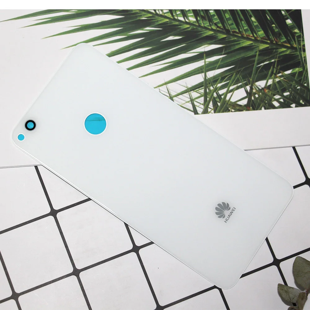 White E-family 5.2" Back Cover for Huawei P8 lite / P9 lite Battery Cover Housing Door Glass with adhesive for Pra-LX1 LX3 - Цвет: White