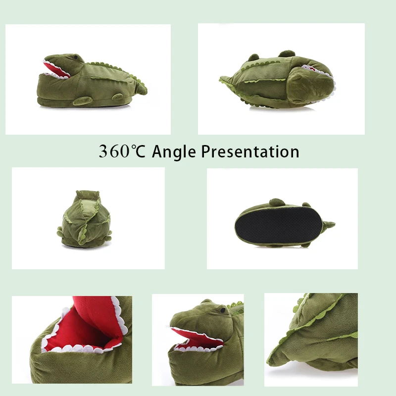 Funny Winter House Slippers Women Fuzzy Slides Girl Creativity Cartoon Crocodile Shark Shoes Female Flurry 2022 Fashion | Обувь