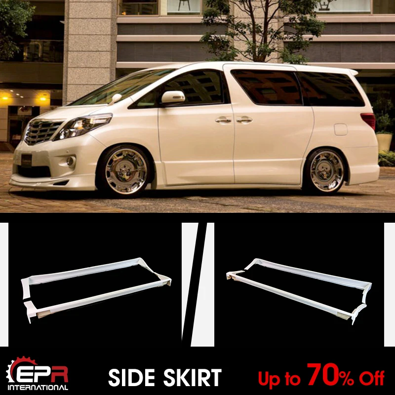 Для 08 15 TOYOTA Alphard Vellfire 20 series AH20 AD Style FRP Неокрашенная боковая юбка комплекты