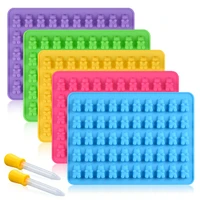 silikolove mini gummy bear candy mold silicone chocolate gummy molds with dropper nonstick food grade