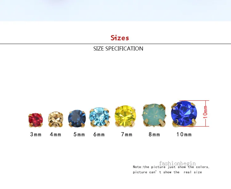 36p 8mm color Sew on Round faceted crystal glass Rhinestone jewels Gold Bottom 4-holes Sewing Stone DIY craft Dress making Beads | Дом и сад