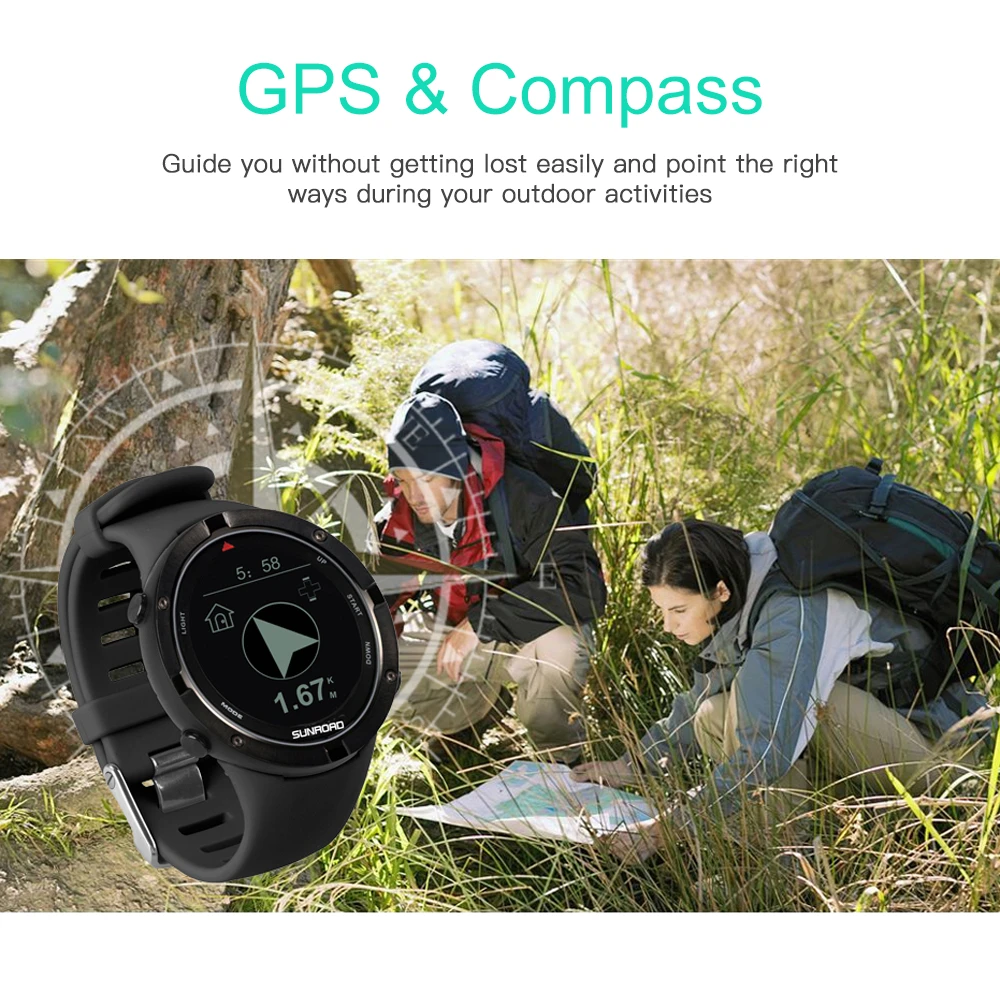 Уличные часы с пульсометром спортивные для триатлона высотомером барометром