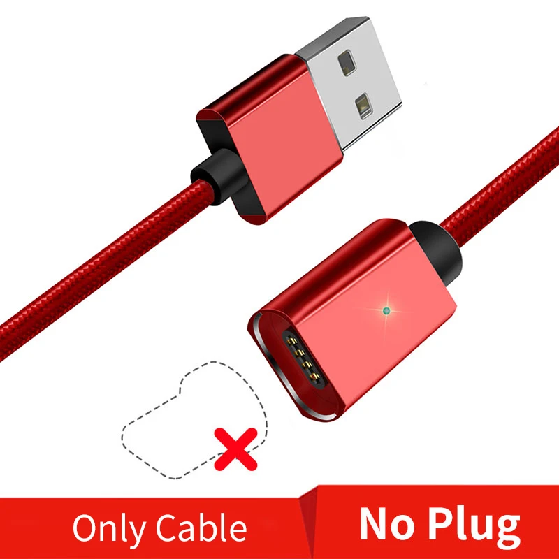 Only Cable No Plug R Essager Магнитный Micro Тип usb c кабель IOS для iPhone 11 XR 7 IPad Xiaomi 9 Redmi Note 7 кабели быстрой зарядки телефона код данных - Цвет: Only Cable No Plug R
