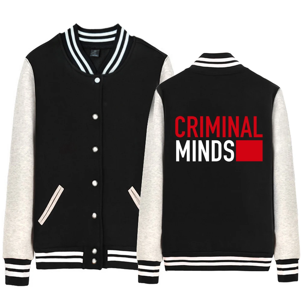 

Man Baseball Jacket Boy Coat Criminal Minds Name Logo Single Breasted Fleece Autumn Winter Couple Clothes ZIIART