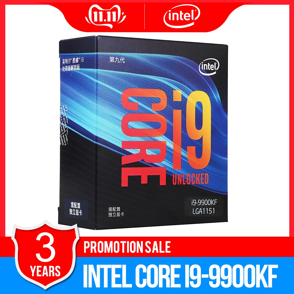 Процессор Intel Core i9-9900KF для настольных ПК 8 ядер до 5,0 ГГц Turbo разблокирован без процессора Графика LGA1151 серии 300 95 Вт