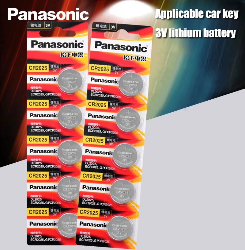 Оригинальные батарейки Panasonic cr2025 10 шт./лот cr 2025 3V литиевая монета батарея для