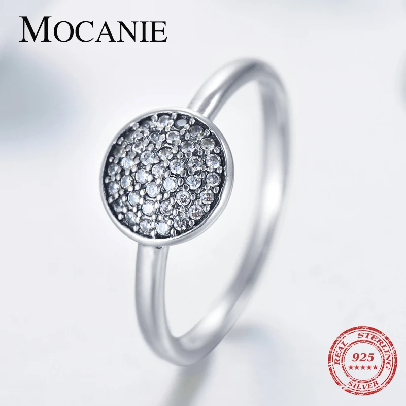 

Mocanie Hight Qulity 100% 925 Sterling Silver Luxury Wedding Bands for Women Bright Zircon Round Circle Original Brand Jewelry