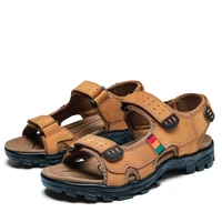 hot sale new fashion summer sandals mens casual beach mens shoes high quality leather sandals large mens shoes