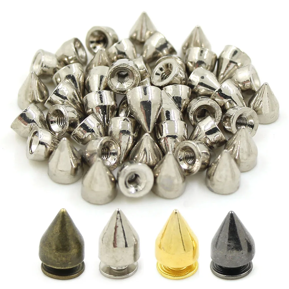 Металлические шипы в форме пули для одежды