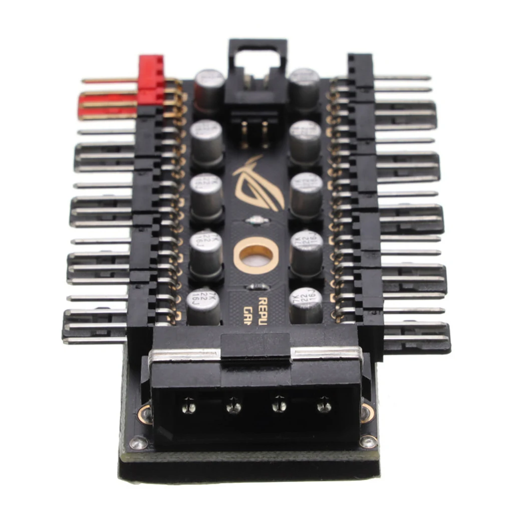 

Motherboard 1 to 10pin fan 4 Pin PWM Cooler Fan HUB Splitter Extension 12V Power Supply Socket PC Speed Controller Adapter