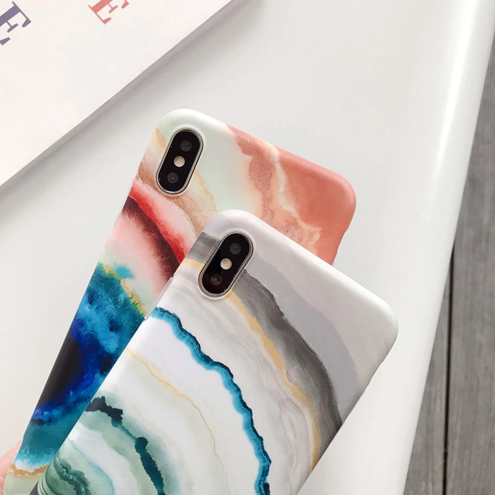 Винтажный мраморный чехол для телефона iPhone 7 8 Plus XR X 6s 6 XS Max роскошные модные чехлы