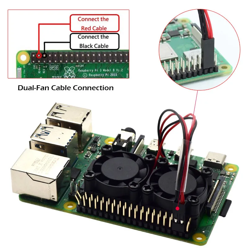 Raspberry Pi 4 Модель B 3B + двойной вентилятор с комплектом радиаторов 4B комплект