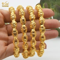 african dubai bangle ethiopian bangles luxury wedding jewelry gold plated 24k bracelets for woman charm arabic party wife gifts