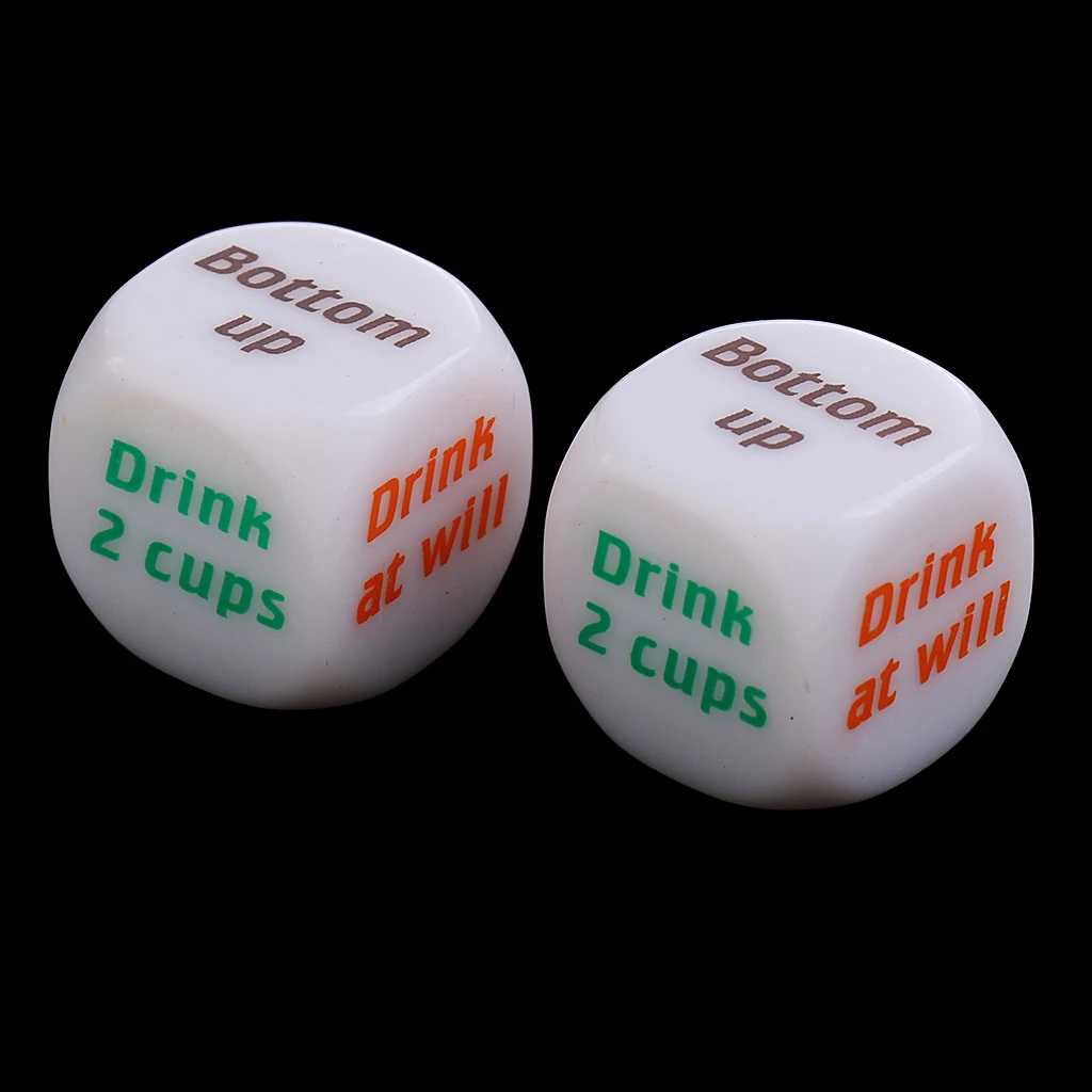 

2pcs Six Sided Die Die Drinking Decision Maker For Adults Craps Party Play Toy