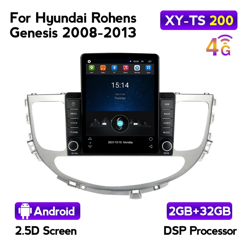 Автомобильная Мультимедийная система Tesla 9 7 дюйма для Hyundai Rohens Genesis 2008-2013 Android с DSP