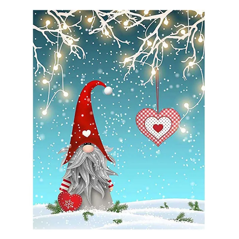 Рождественская алмазная живопись милая наклейка с карликовым эльфом вышивка