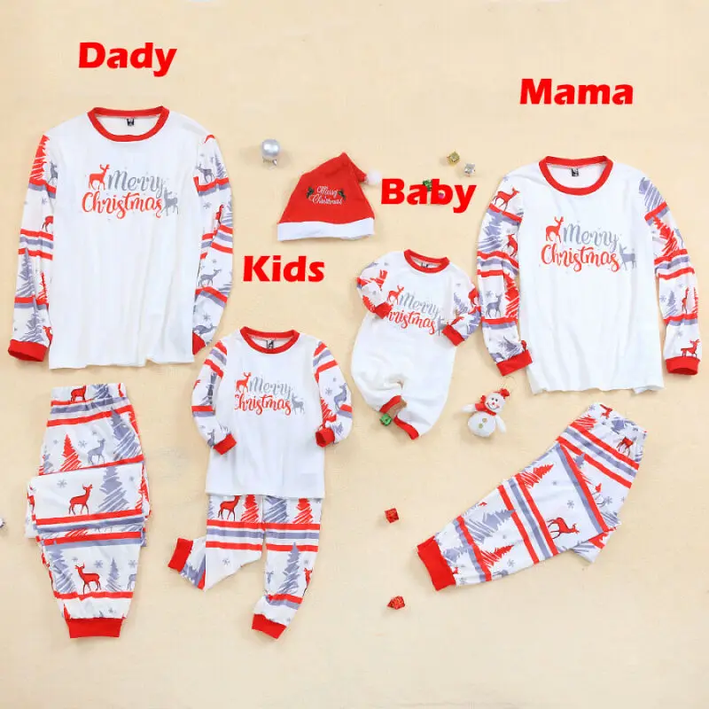 Рождественский комплект одинаковых пижам для всей семьи одежда мамы и меня сна