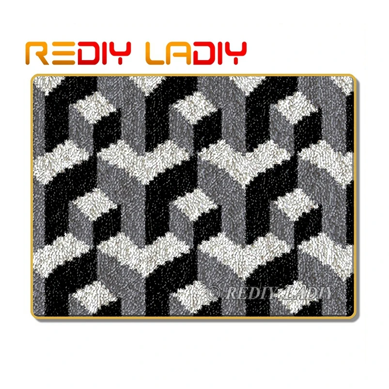 Крюк с защелкой ковер Наборы вяжущие крючком 3D лестничные ступеньки акриловые