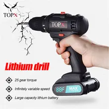 21V Electric  Drill Cordless Screwdriver Mini Wireless Power Driver 2 Battery For Lithium Battery Tools Power шуруповерт