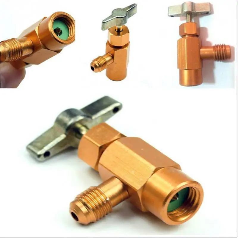 Сплав 1/4 SAE резьба адаптер R-134a хладагент бутылка кран-открывашка клапан