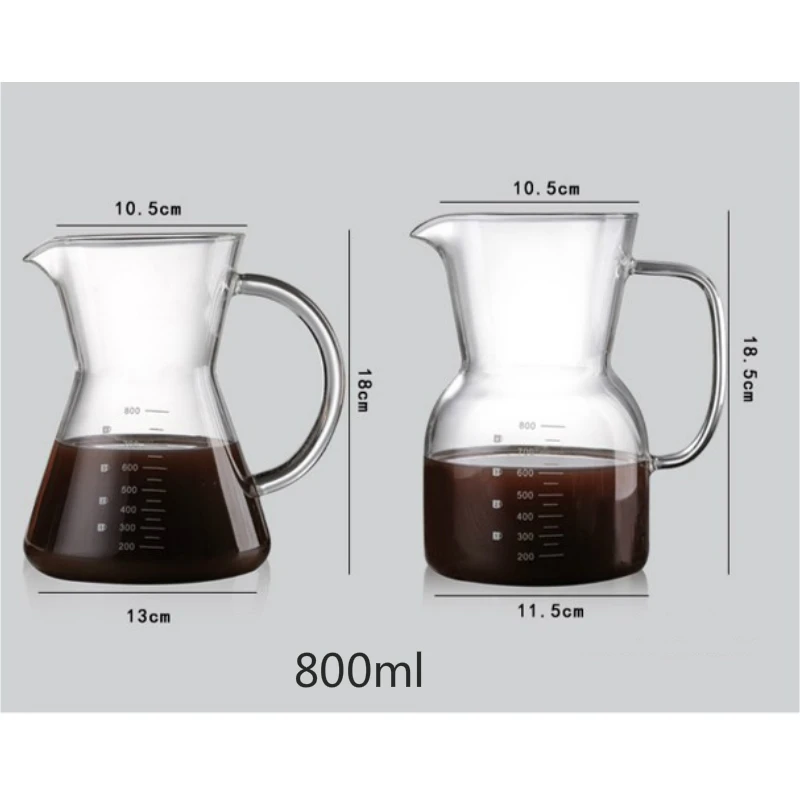 Стеклянный кофейник 800 мл зеркальные фильтры для кофе Перколятор из нержавеющей