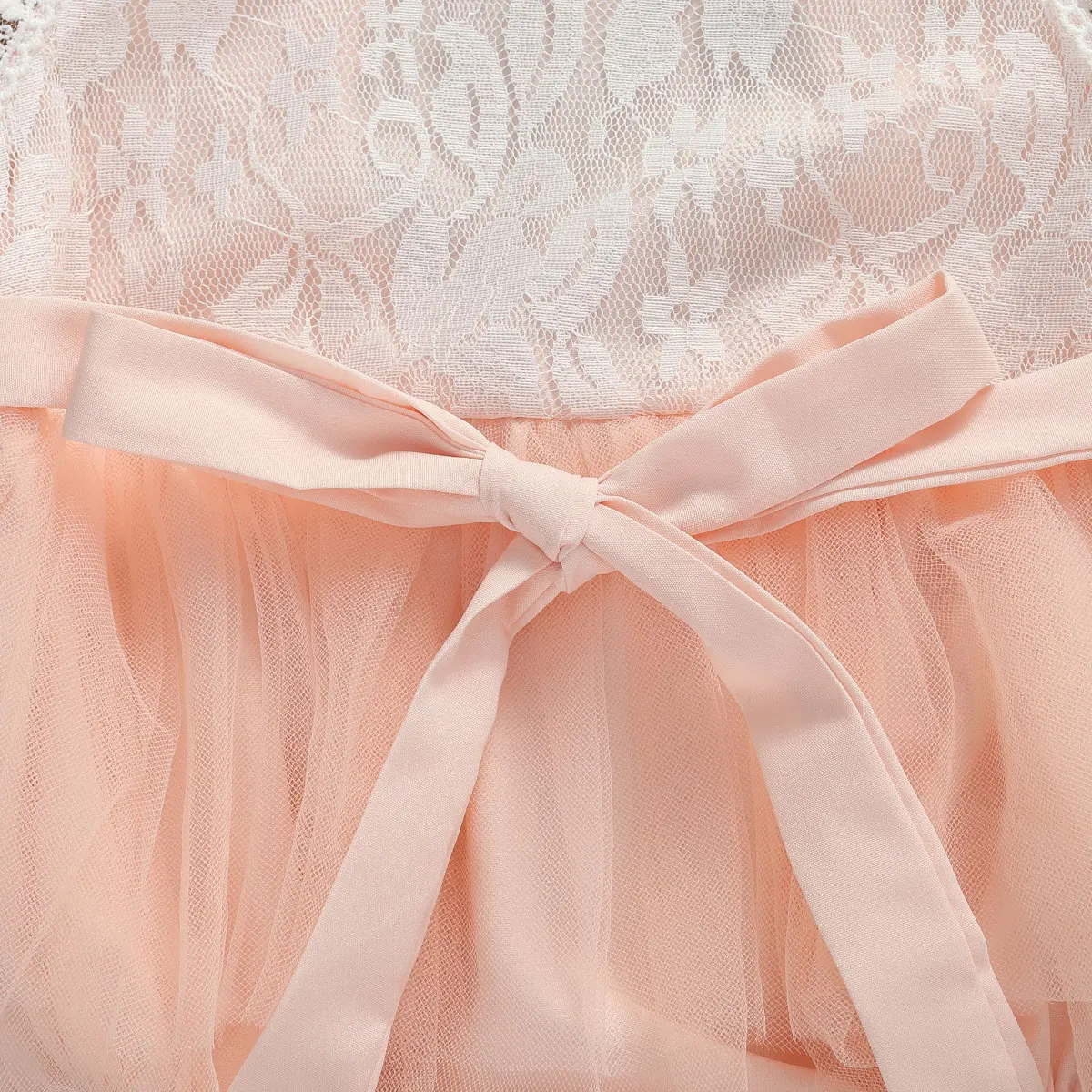 Детские комбинезоны для маленьких девочек Розовые без рукавов с кружевными