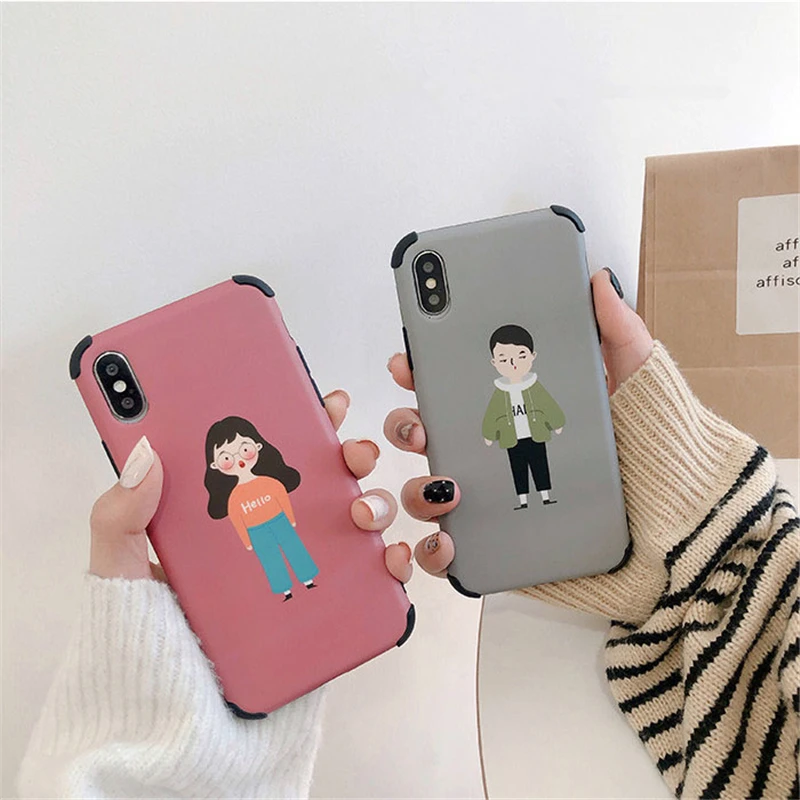 Чехол для телефона с рисунком для мальчиков и девочек для iPhone 11, милый мягкий чехол для пары для iPhone X XS 7 8 6 6splus 11Pro Max, полка гардероба
