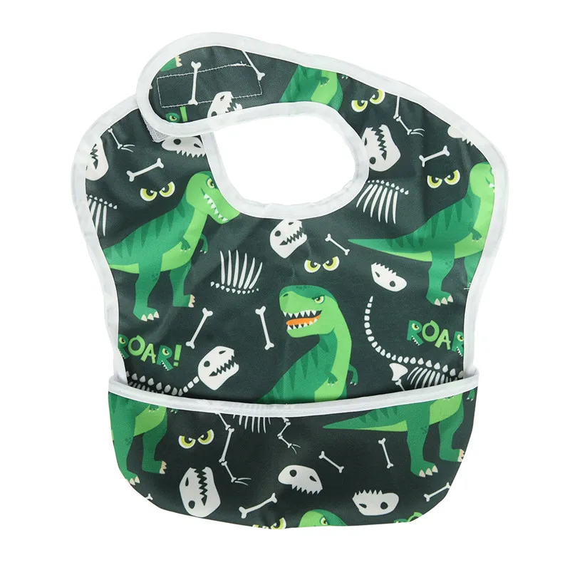 [Sigzagor]1 Baby Bib Feeding Waterproof With Pocket 6 to 24 months - Цвет: BSW11 dinosaur