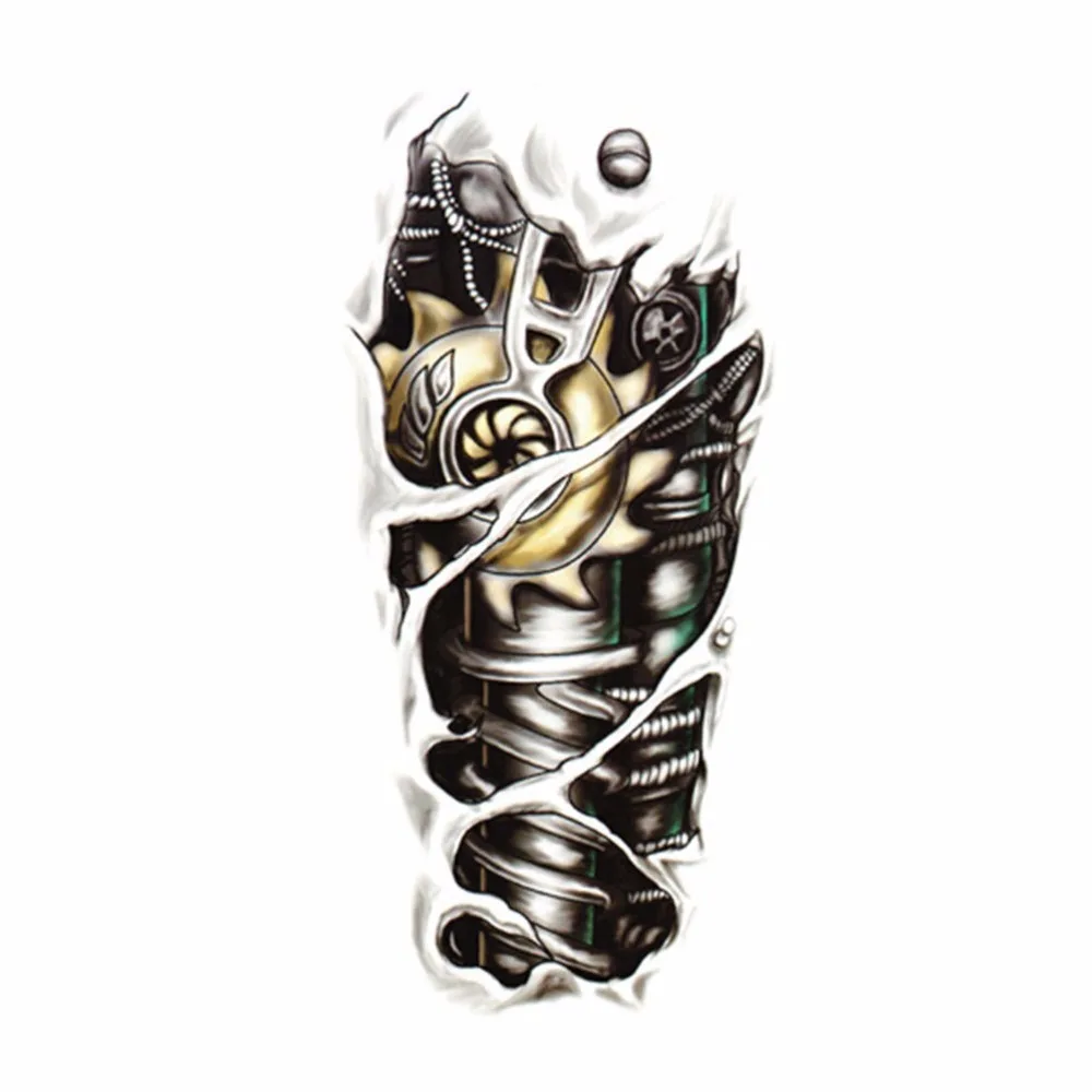 

New Arrival 3D Mechanical Large Tattoo Sticker Arm Design Waterproof Temporary Tattoos for Boys Men