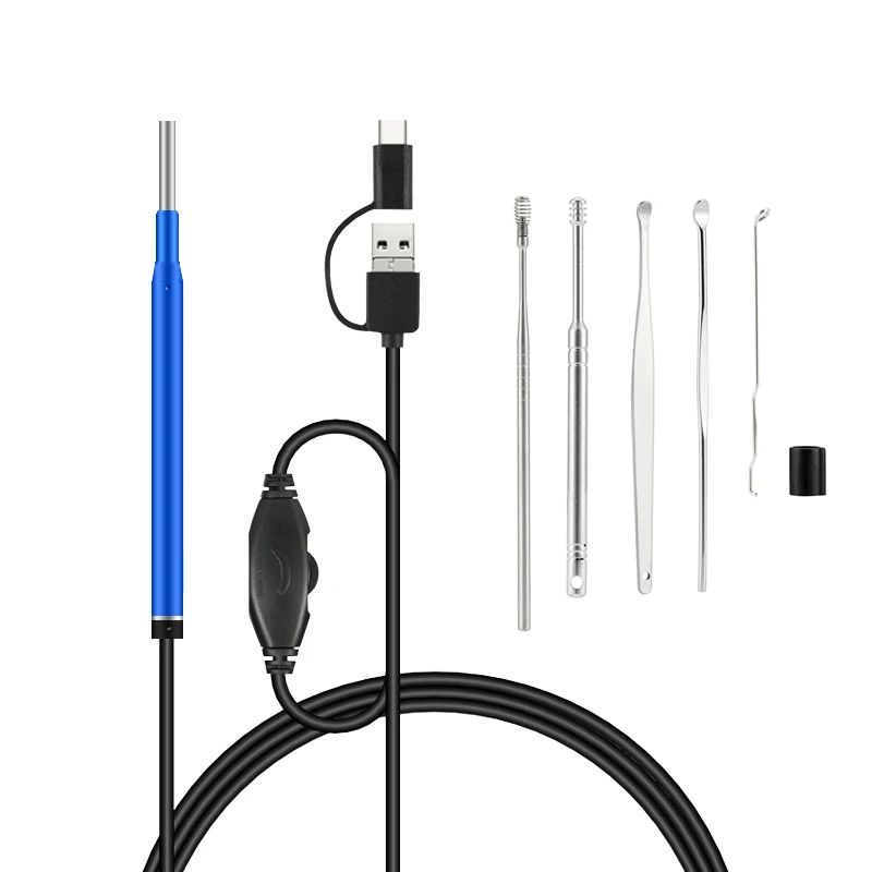 3 in 1 USB (blue) 3,9 мм ухо эндоскоп видео HD 720P медицинская безопасность Водонепроницаемая камера IPhone Android отоскопы Эндоскопы и окна - Цвет: 3 in 1 USB (blue)