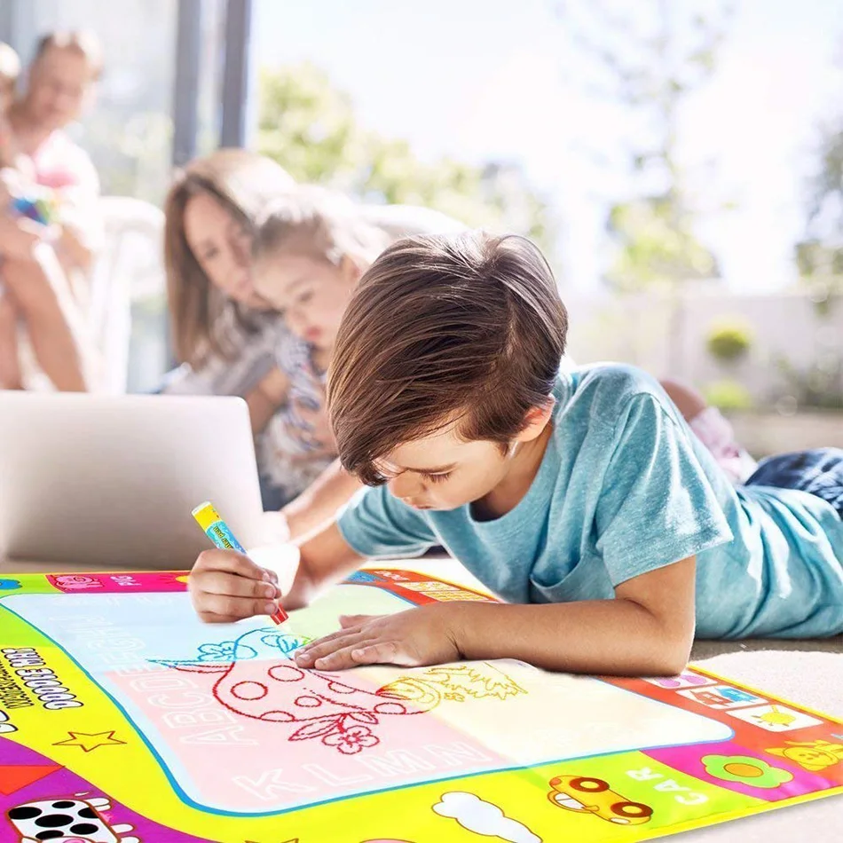 4 типа коврик для рисования водой и 2 волшебные ручки книги живопись доска игровой