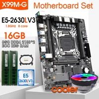 x99 motherboard set with xeon e5 2630lv3 lga2011 3 cpu 16gb %ef%bc%8828gb%ef%bc%892133mhz ddr4 memory nvme m 2 slot six copper tube cooler