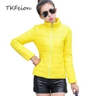 Женская зимняя куртка, желтые теплые парки с подкладкой, весна-осень 2020, женские облегающие пальто с воротником-стойкой, модные студенческие пальто, куртки