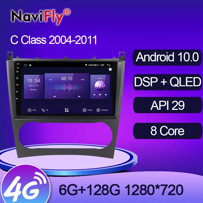 NaviFly 6 ГБ + 128 Гб 8 ядер QLED 1280*720 Carplay Android 10 0 Автомобильный GPS радио плеер для Mercedes Benz
