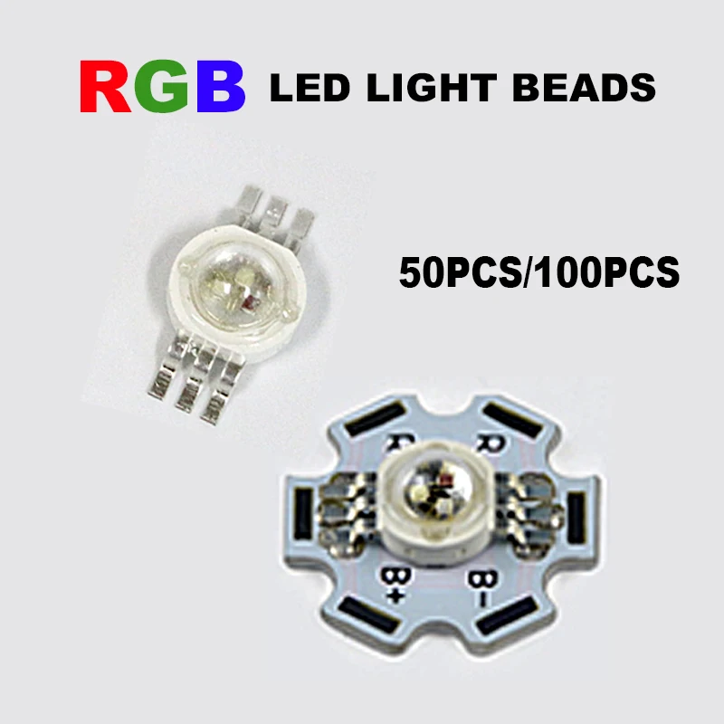 50/100 шт. круглый RGB светодиодный чип COB светильник бусины красного зеленого и