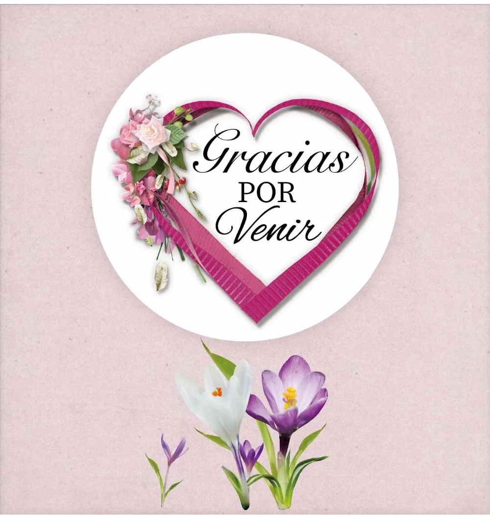DouxArt 100 штук 4 см наклейки уплотнения Gracias por Venir лента гирлянда сердце Свадебные