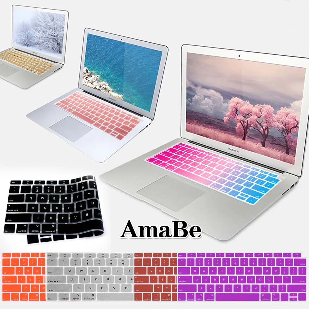 Силиконовая Мягкая Водонепроницаемая клавиатура для ноутбука Apple Macbook 2018 New Air 13