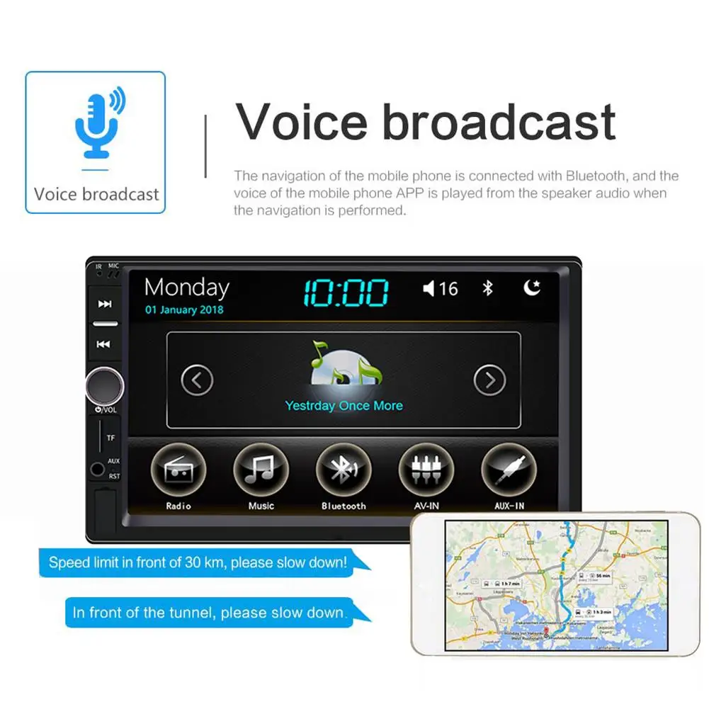 Автомагнитола 2 Din автомобильный мультимедийный плеер с сенсорным экраном MP5