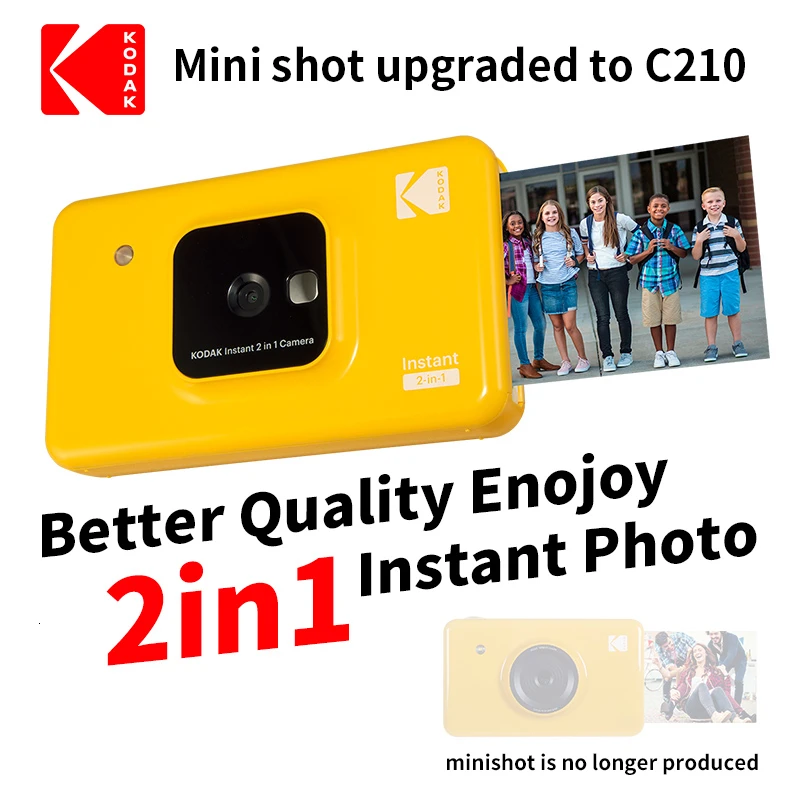 KODAK Mini Shot 2 в 1 беспроводная моментальная цифровая камера Social медиа портативный фотопринтер ЖК-дисплей цветной принт