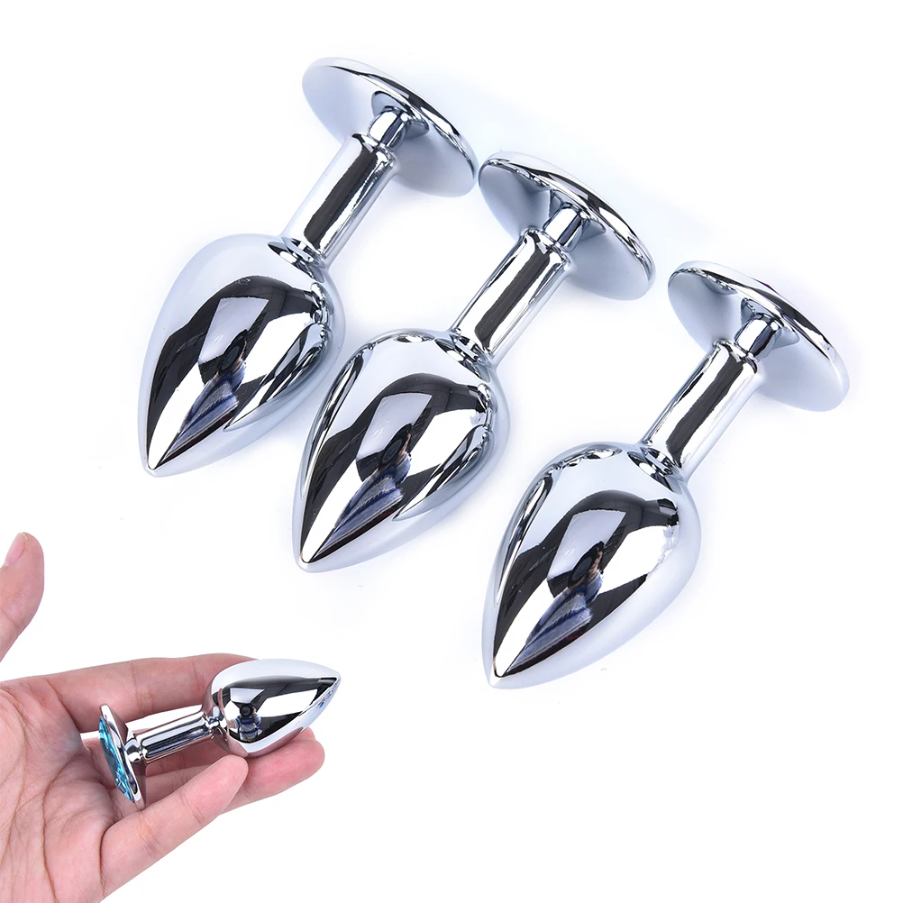 Анальная пробка из нержавеющей стали с кристаллами 7x2 8 см |