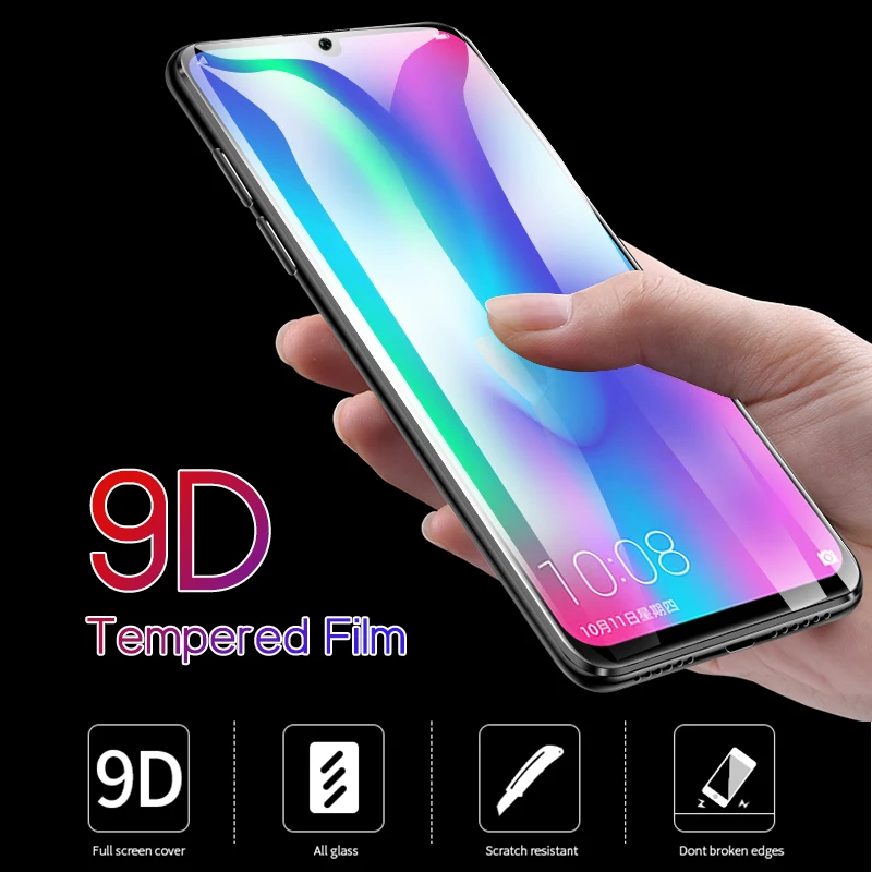 2 шт 9D закаленное стекло для huawei p smart 2019 защита экрана защитное полное клеевое