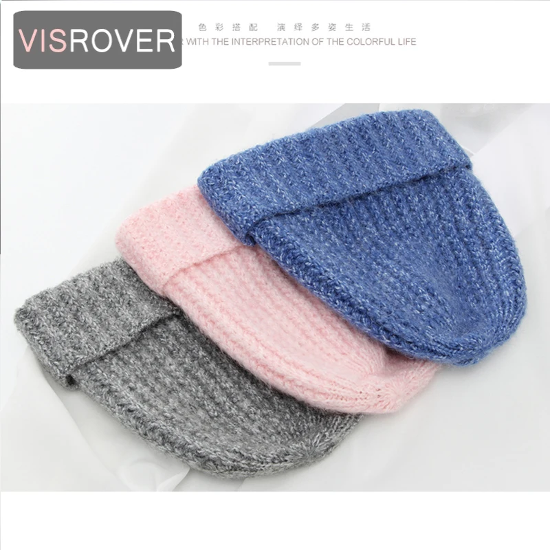 Женская кашемировая шапка VISROVER 8 цветов вязаная смешанных теплая в