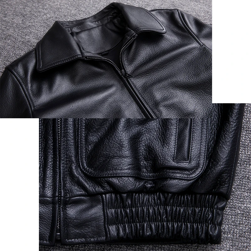 Мужская куртка пилот ВВС из воловьей кожи с отворотом A2 новинка 2020|Мужские