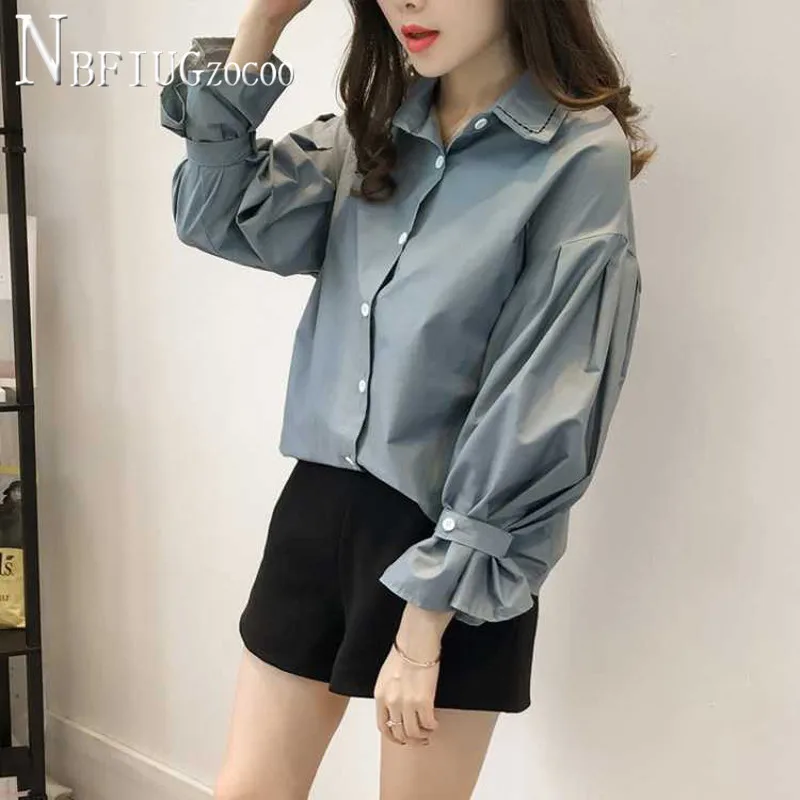 

2020 Spring Korean New Plus Size Women Blouse Loose Long Sleeve Female Blouses